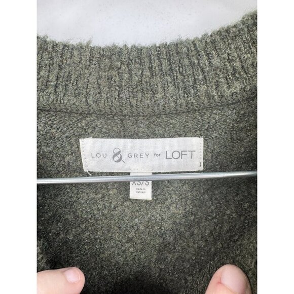 Lou & Grey Sweater Women Small Green Relaxed Boho Goblin Earth Fairy Minimalist - Picture 3 of 6